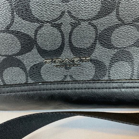 Coach Leather Monogram Crossbody Bag - Black/Gray - Picture 4 of 16